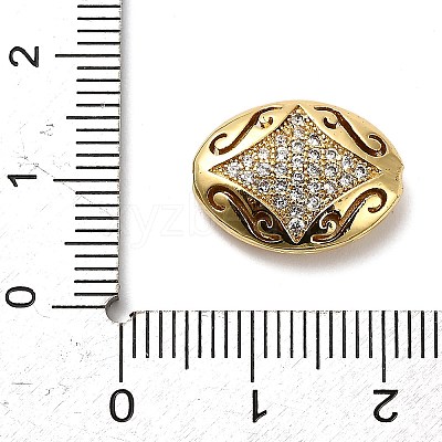Brass Micro Pave Cubic Zirconia Beads KK-L229-025G-1