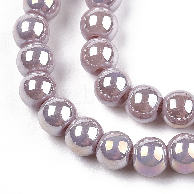 Electroplate Opaque Glass Beads Strands GLAA-T032-P4mm-AB07-1