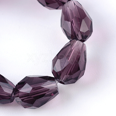 Transparent Glass Bead Strands GLAA-R024-6x8mm-09-1
