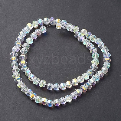 Electroplate Transparent Glass Beads Strands EGLA-K015-13G-1
