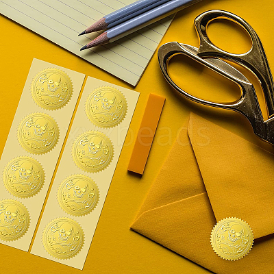Self Adhesive Gold Foil Embossed Stickers DIY-WH0211-173-1