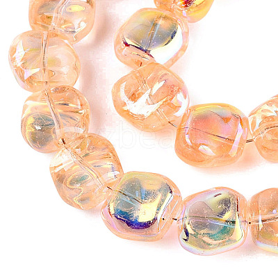 Electroplate Transparent Glass Beads Strands EGLA-N057-02A-04-1