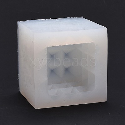 Cuboid DIY Candle Food Grade Silicone Molds with Diamond Shape Ball DIY-B034-12-1