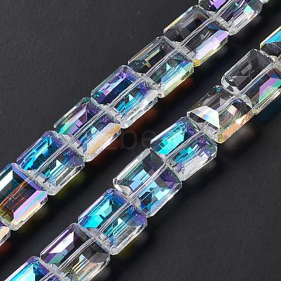 Transparent Electroplate Glass Beads Strands EGLA-E030-01K-1