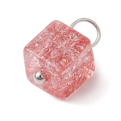Crackle Glass Charms PALLOY-JF02896-1