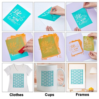 2Pcs Self-Adhesive Silk Screen Printing Stencil DIY-GF0004-15-1