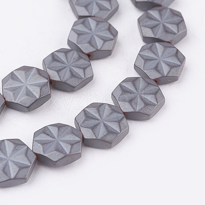 Non-magnetic Synthetic Hematite Beads Strands G-P341-13F-8x3mm-1