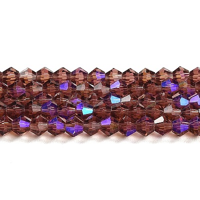 Transparent Electroplate Glass Beads Strands GLAA-F029-4mm-D05-1