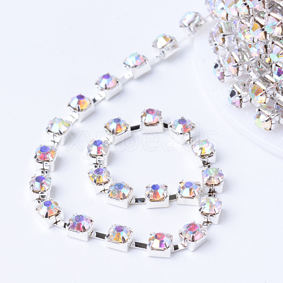 Brass Rhinestone Strass Chains CHC-T002-SS18-02S-1