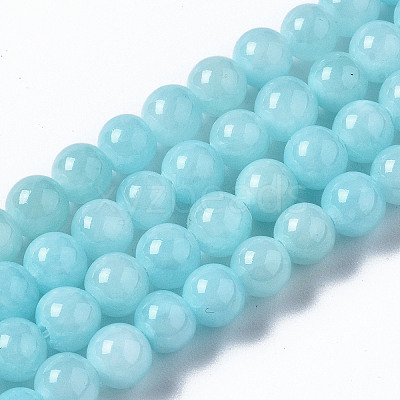 Natural Dyed Yellow Jade Gemstone Bead Strands X-G-R271-4mm-Y04-1