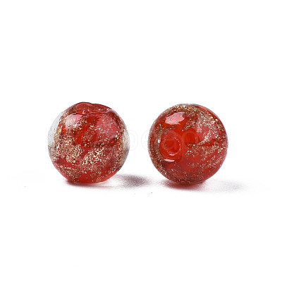 Handmade Gold Sand Lampwork Beads LAMP-T016-10F-1