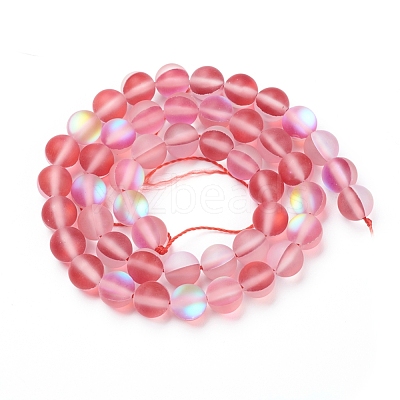 Synthetic Moonstone Beads Strands G-R375-8mm-A18-1