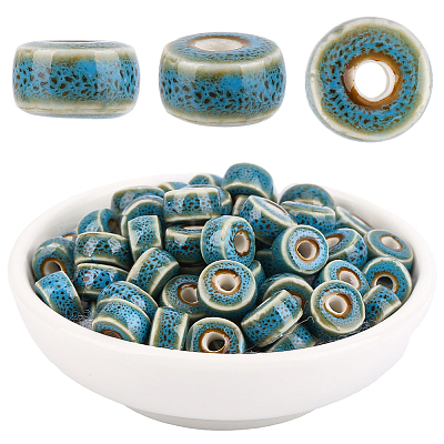 64Pcs Handmade Porcelain Beads PORC-PA0001-28B-1