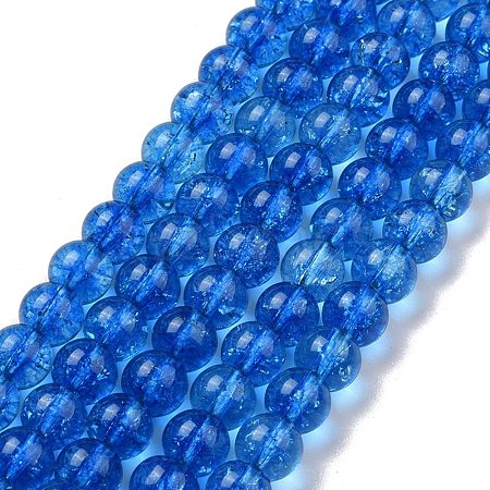 Crackle Glass Round Bead Strands CCG-C001-01B-03-1