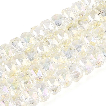 Electroplate Transparent Glass Beads Strands EGLA-N022-04A-D20-1