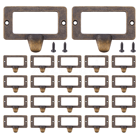 25Pcs Rectangle Zinc Alloy Label Frame Card Holder AJEW-FH0008-75D-1