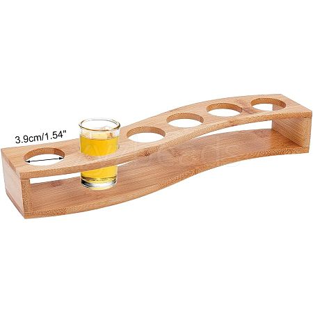 6-Hole Bamboo Glass Holder Display Racks ODIS-WH0025-71-1