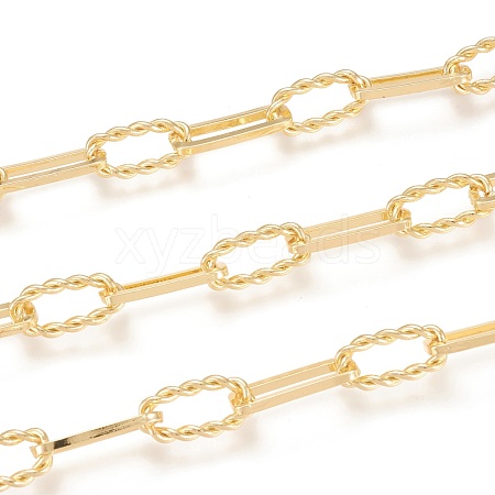 Brass Handmade Paperclip Chains CHC-M019-11G-1