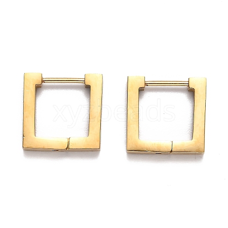 304 Stainless Steel Square Huggie Hoop Earrings STAS-J033-09B-G-1