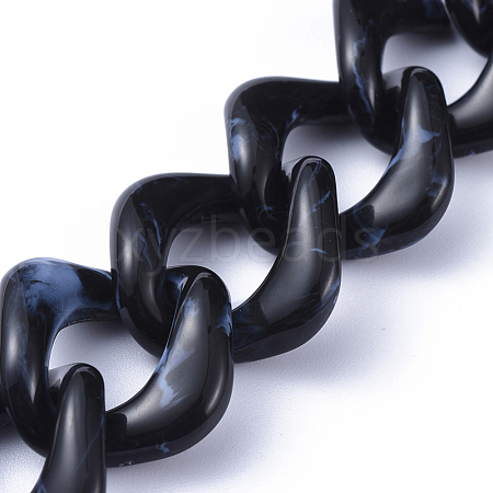 Handmade Acrylic Curb Chains AJEW-JB00591-01-1