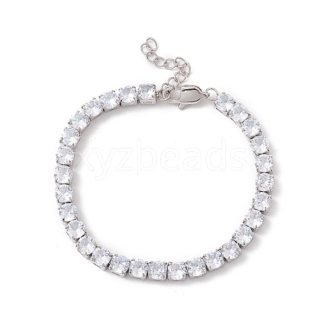 Classic Cubic Zirconia Tennis Bracelet BJEW-G639-01B-P-1