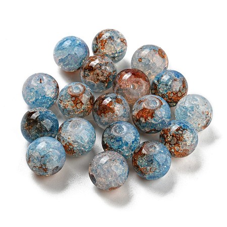 Transparent Spray Painting Crackle Glass Beads GLAA-L046-01A-02-1