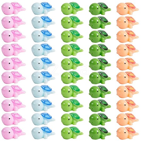 50Pcs 5 Colors Resin Ornaments Five Color Turtle Ornaments DIY Landscaping JX880A-1