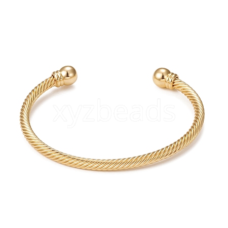 Classic Rack Plating Brass Cuff Bangles X-BJEW-E071-10G-1