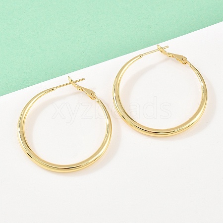 Brass Hoop Earrings for Women EJEW-A156-17C-G-1