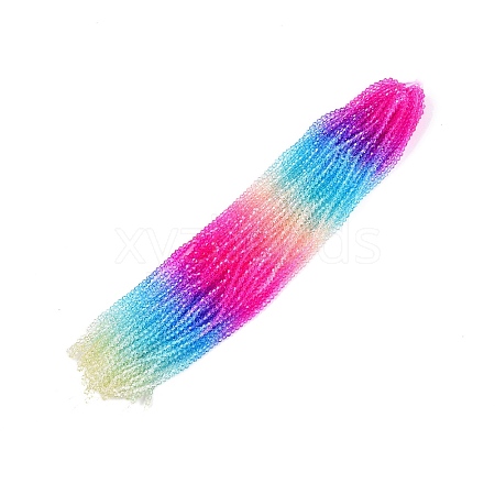Gradient Color Baking Paint Glass Bead Strands LS-DGLA-A039-T6mm-A08-1