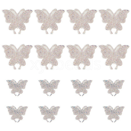 CRASPIRE 16Pcs 2 Style Butterfly Resin Rhinestone Stickers DIY-CP0008-77-1