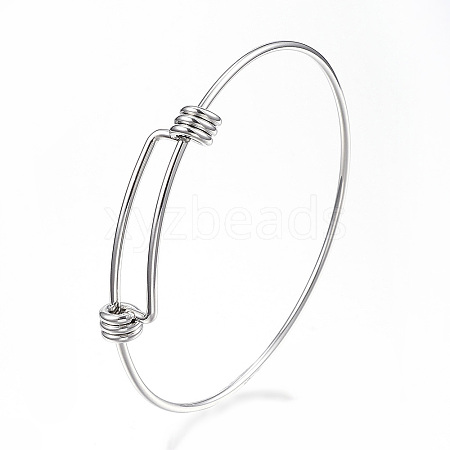 Tarnish Resistant Adjustable 304 Stainless Steel Expandable Bangle Making LS-BJEW-G546-01P-1