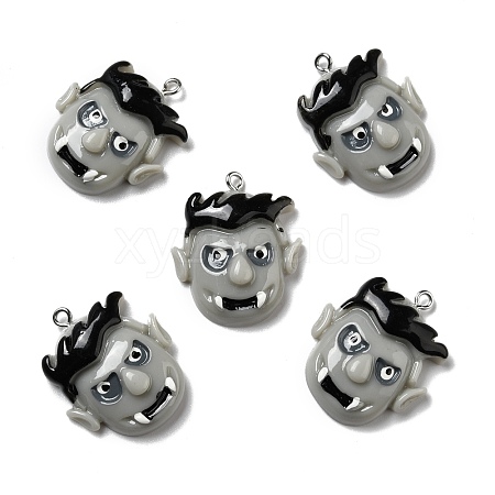Halloween Opaque Resin Pendants RESI-B011-06-1