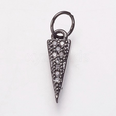 Brass Micro Pave Cubic Zirconia Charms KK-P134-16B-1