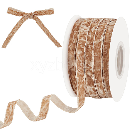 25 Yards Single Face Crushed Velvet Ribbon OCOR-WH0085-32A-1