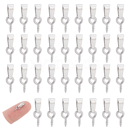 Unicraftale 60Pcs 201 Stainless Steel Screw Eye Pin Peg Bails STAS-UN0043-48-1