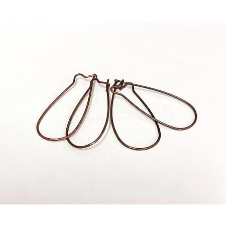 Brass Hoop Earrings Findings Kidney Ear Wires EC221-R-1