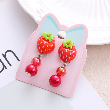 Alloy Plastic Clip-on Earrings for Kid WG21FF0-13-1