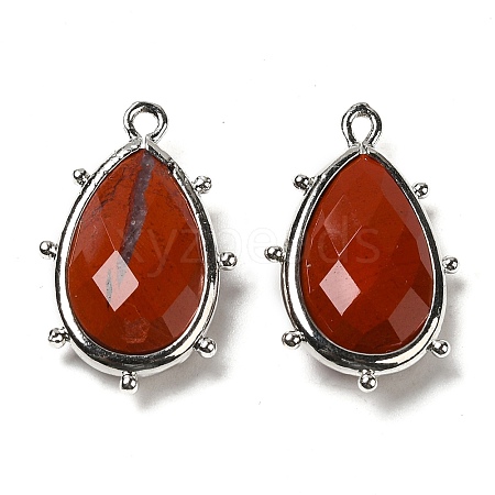 Natural Red Jasper Pendants G-B009-02P-L-1