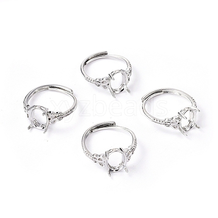 Adjustable Brass Finger Ring Components KK-L193-08P-1