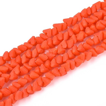Frosted Opaque Glass Beads Strands GLAA-N017-4mm-14-1