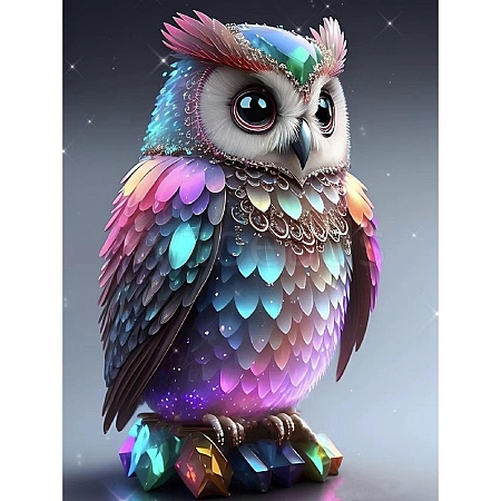 DIY Owl Diamond Painting Kit DIAM-PW0013-02H-1