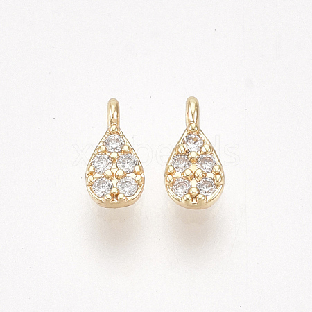 Brass Micro Pave Cubic Zirconia Charms KK-S350-298-1