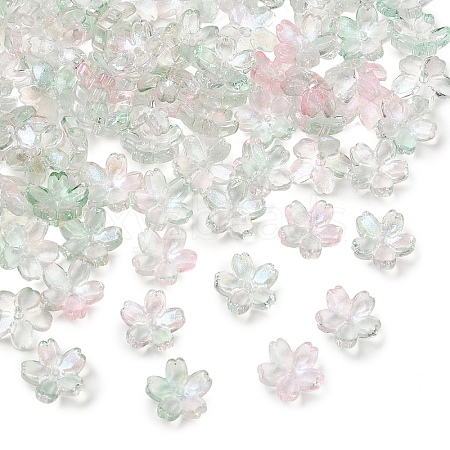 60G Baking Paint Transparent Glass Bead Caps DGLA-YW0001-63I-1