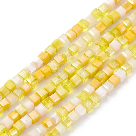 Gradient Color Electroplate Glass Bead Strands GLAA-E042-05C-1