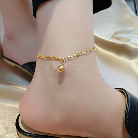 Titanium Steel Charm Anklets for Women WG18C2B-25-1