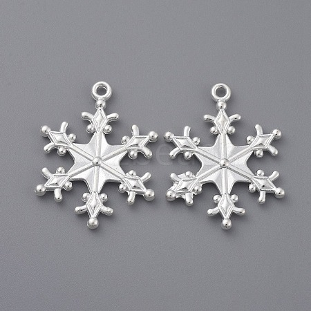 Zinc Alloy Snowflake Pendants TIBEP-12740-S-FF-1