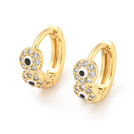 Evil Eye Real 18K Gold Plated Brass Hoop Earrings EJEW-L269-082G-1