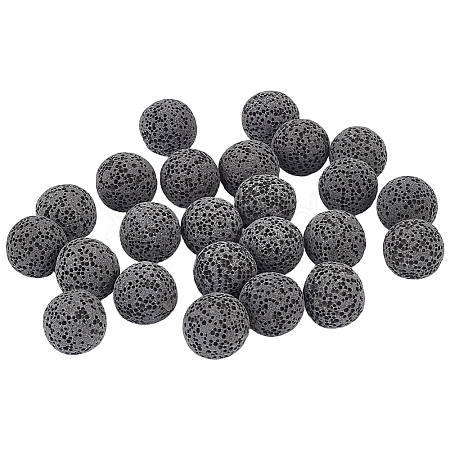 24Pcs Unwaxed Natural Lava Rock Beads G-PA0002-12A-1