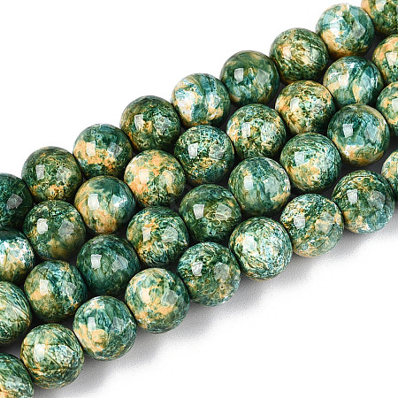 Baking Paint Glass Beads Strands DGLA-N016-8mm-07-1